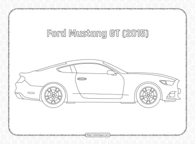 Ford Mustang GT 2015 Side View Outline
