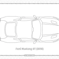 Ford Mustang GT 2015 Top View Outline 84 ford mustang gt 2015 top view outline