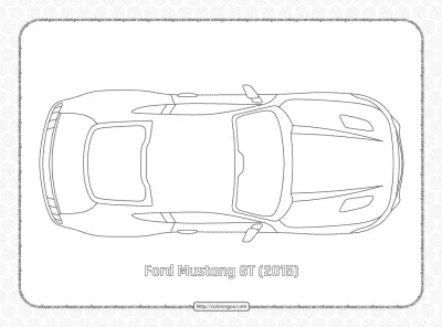 Ford Mustang GT 2015 Top View Outline