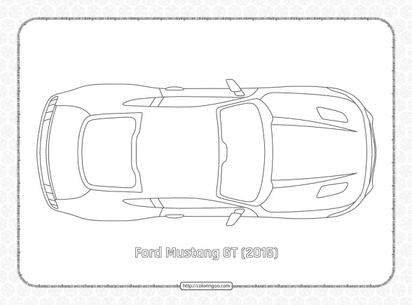 ford mustang gt 2015 top view outline