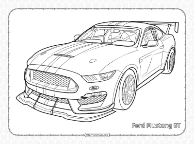 Ford Mustang GT Coloring Pages for Kids