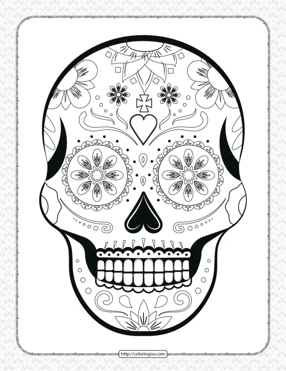 free sugar skull coloring pages