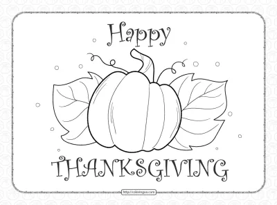Happy Thanksgiving Pdf Coloring Pages