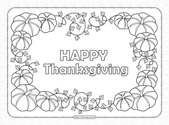 Happy Thanksgiving with Pumpkins Coloring Pages 1 happy thanksgiving with pumpkins coloring pages