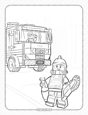 Lego City Burger Bar Fire Rescue Coloring Pages