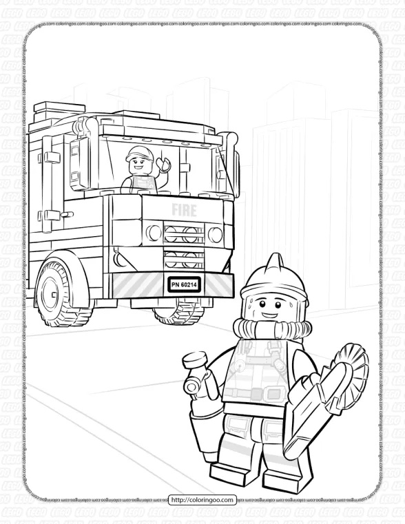 lego city burger bar fire rescue coloring pages