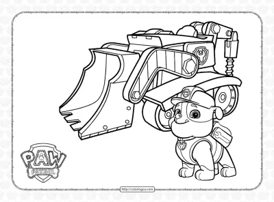 Paw Patrol Rubble Coloring Pages