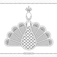 peacock illustration outline coloring page 1