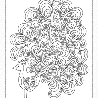 peacock pdf coloring pages for kids