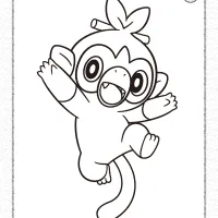 pokemon grookey coloring pages
