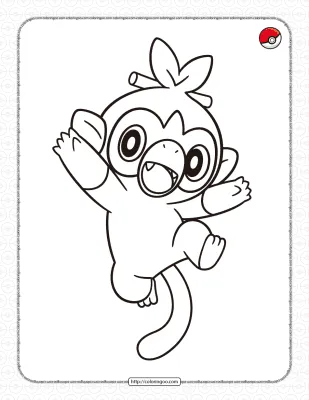 Pokemon Grookey Coloring Pages