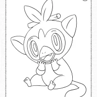 pokemon grookey coloring pages for kids