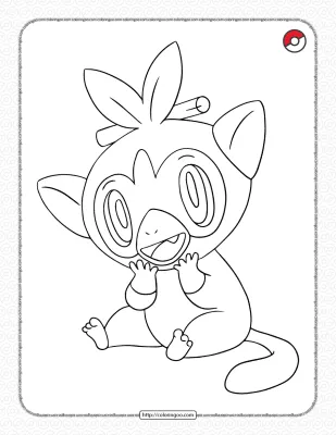 Pokemon Grookey Coloring Pages for Kids