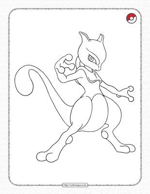 Pokemon MewTwo Coloring Pages