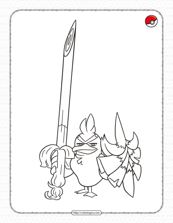 Pokemon Sirfetch Coloring Pages 1 pokemon sirfetch coloring pages