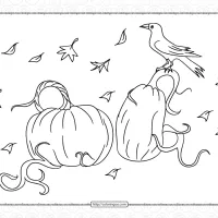 Raven Sitting on Pumpkin Coloring Page 14 raven sitting on pumpkin coloring page