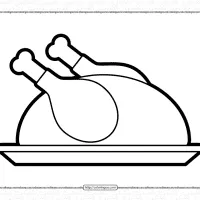 Simple Turkey Dinner Plate Coloring Page 19 simple turkey dinner plate coloring page
