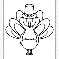 Simple Turkey in a Pilgrim Hat Coloring Page 28 simple turkey in a pilgrim hat coloring page