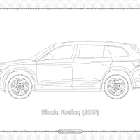 Skoda Kodiaq 2017 Side View Outline 81 skoda kodiaq 2017 side view outline
