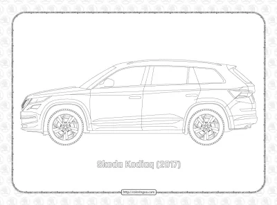 Skoda Kodiaq 2017 Side View Outline