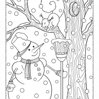 Snowman and Squirrel Coloring Pages 49 snowman and squirrel coloring pages