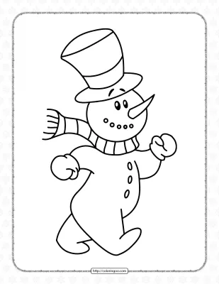 Walking Snowman Coloring Pages