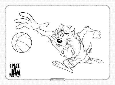 Space Jam 2 A New Legacy Tazmanian Devil Coloring Page