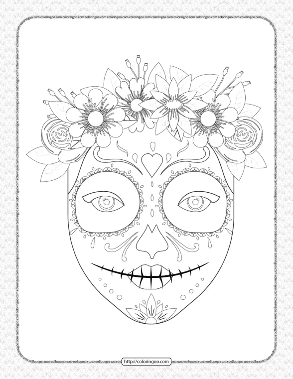 Sugar Skull Coloring Pages for Adults 1 sugar skull coloring pages for adults