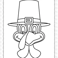 Turkey Head Pilgrim Hat Coloring Page 15 turkey head pilgrim hat coloring page