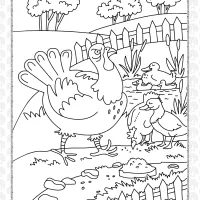 Turkey On The Farm Coloring Page 12 turkey on the farm coloring page