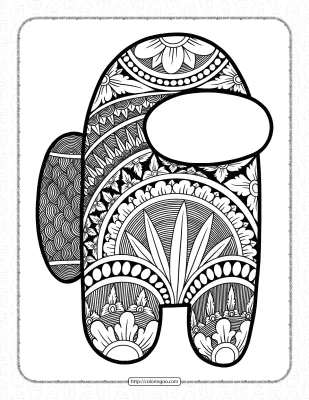 Among Us Coloring Page for Adults