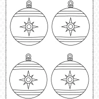 Christmas Baubles with North Star Coloring Page 127 christmas baubles with north star coloring page
