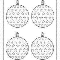 Christmas Baubles with Stars Coloring Page 129 christmas baubles with stars coloring page