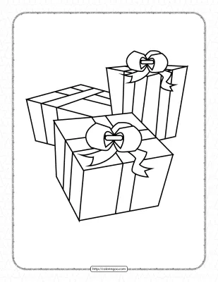 Christmas Gift Boxes Coloring Page