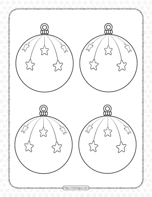 Christmas Ornaments Pdf Coloring Pages