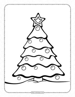Cute Christmas Tree Coloring Pages for Kids