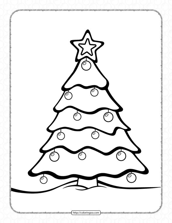 cute christmas tree coloring pages for kids