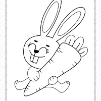 cute little rabbit with carrot coloring pages