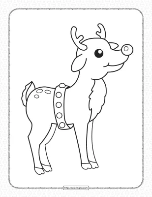 Cute Little Reindeer Coloring Pages for Christmas