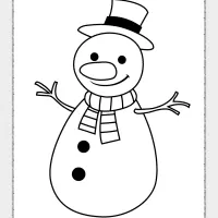 Cute Snowman with Hat Pdf Coloring Page 46 cute snowman with hat pdf coloring page