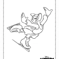 disney daisy duck ice skating coloring pages