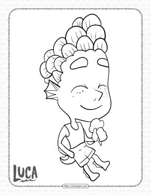 Disney Luca Alberto Coloring Pages for Kids