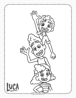 Disney Luca Characters Coloring Pages