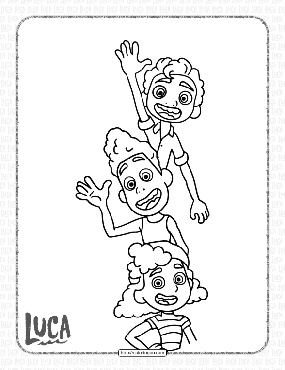 Disney Luca Characters Coloring Pages 1 disney luca characters coloring pages