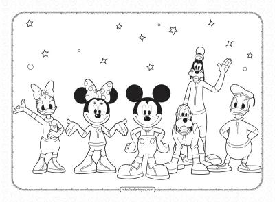 Disney Mickey Mouse Space Adventure Coloring Page