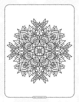 Free Flower Mandala Coloring Page