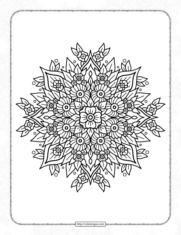 Free Flower Mandala Coloring Page 1 free flower mandala coloring page