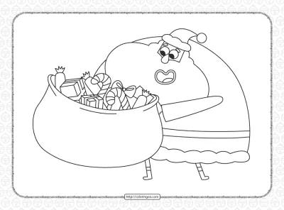 Free Santa’s Gift Bag Coloring Page