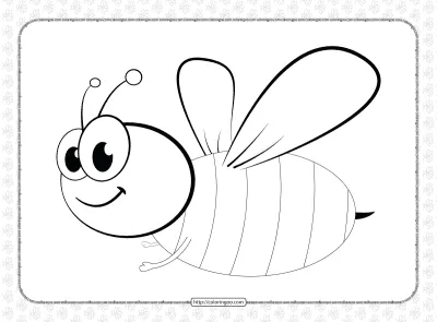 Funny Bee Animal Coloring Page
