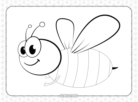Funny Bee Animal Coloring Page 1 funny bee animal coloring page
